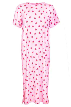 Alma T-Shirt Dress | Pink Watermelon | Kjole fra Liberté