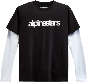 ALPINESTARS Stack Long-Sleeve T-Shirt - Black/White - 2XL 12137130010202X