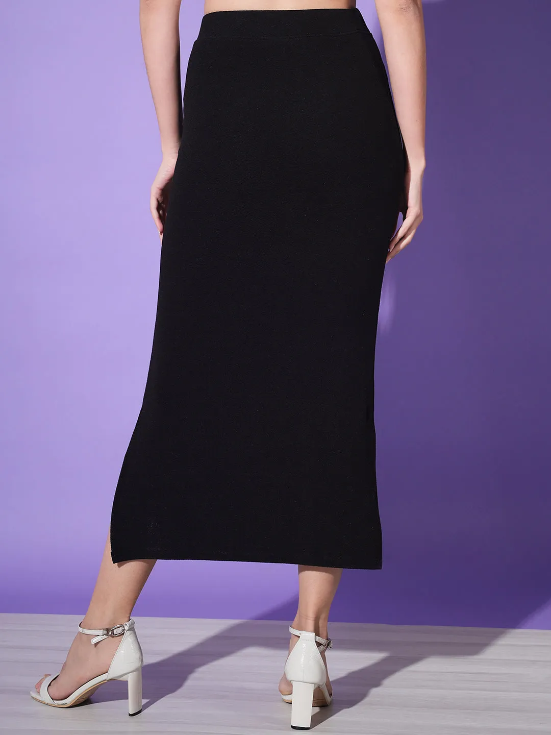 Below Knee Slit Women Pencil Skirt-3136-3137