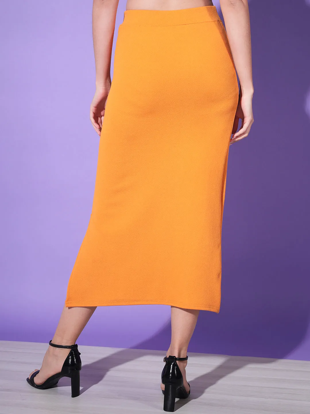Below Knee Slit Women Pencil Skirt-3136-3137