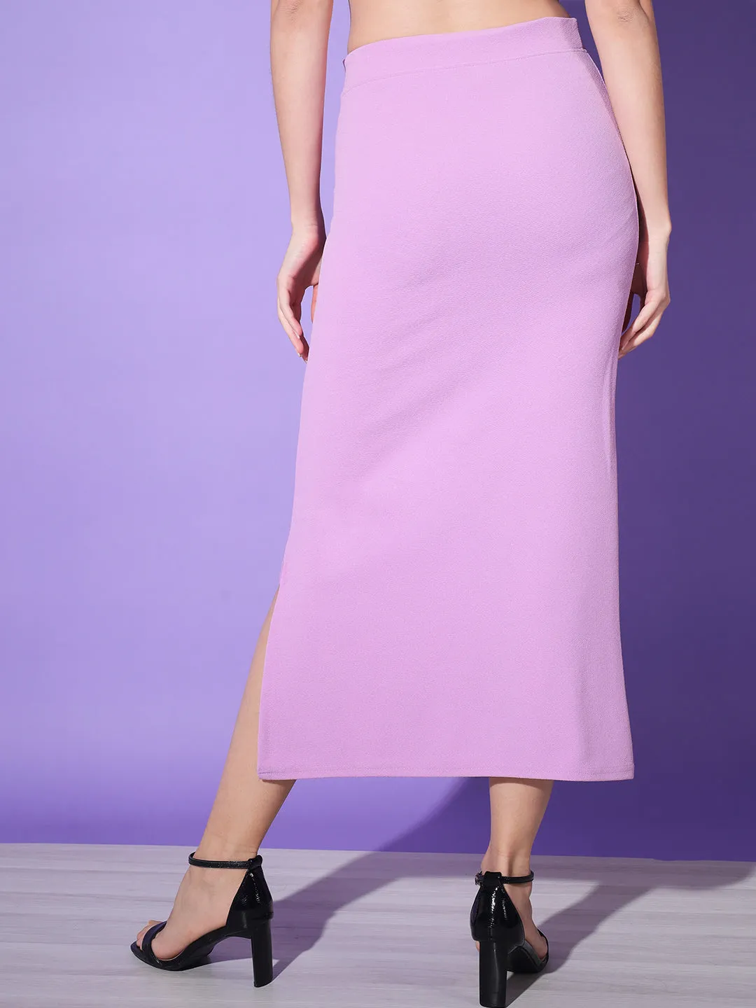 Below Knee Slit Women Pencil Skirt-3136-3137