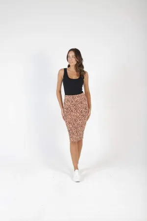 Betty Basics Maya Reversible Skirt Lynx Print
