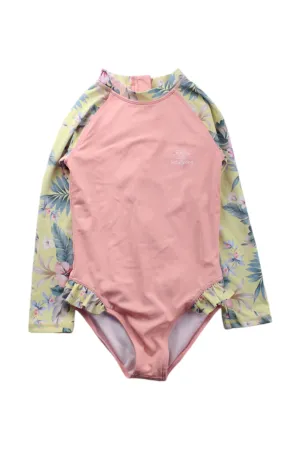 Billabong Rash Guard With Floral Sleeves 5T