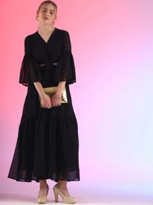 Black Beauty Fit and Flare Maxi Dress