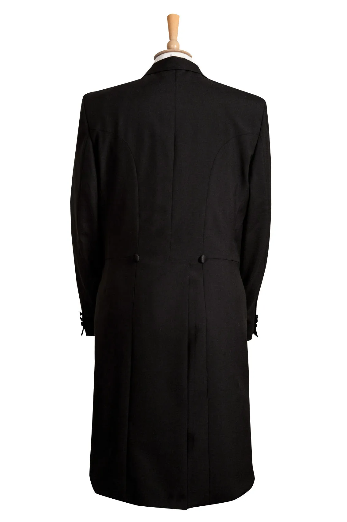 Black Wool Frock Coat Herringbone Jacket