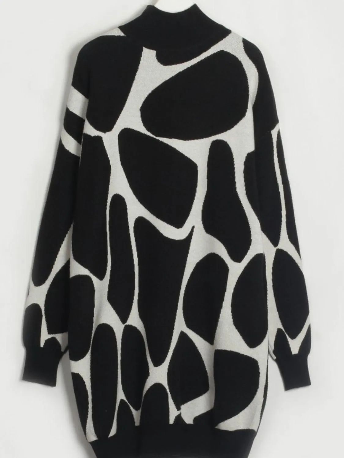 Blue Zone Planet |  Contrast Mock Neck Sweater Dress