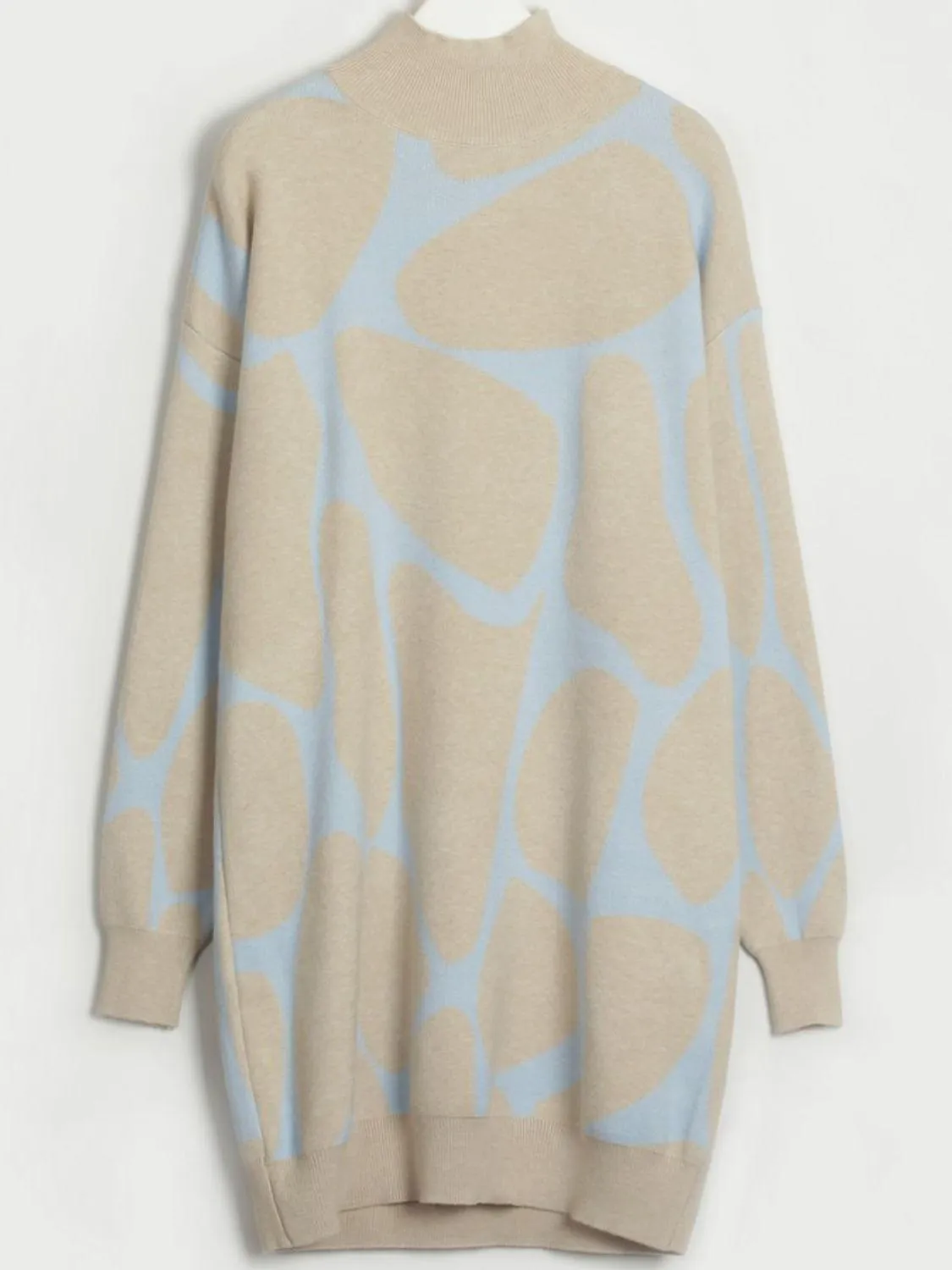 Blue Zone Planet |  Contrast Mock Neck Sweater Dress