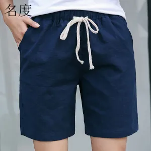 Cotton Blend Unisex Sporty Bermuda Shorts Korean Women Summer Casual Pants Breathable Loose Plus Size Linen Bermuda Shorts