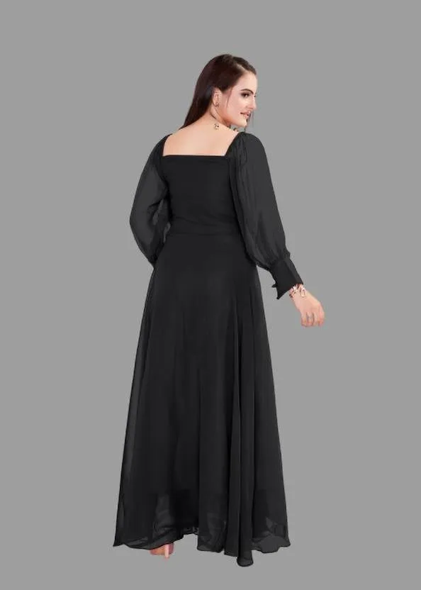Elegant Maxi Dress with Georgette Fabric