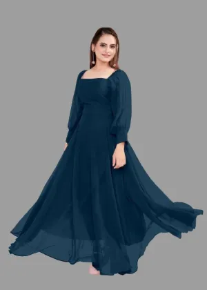 Elegant Maxi Dress with Georgette Fabric