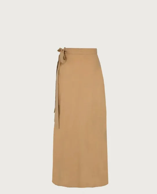 Embroidered Camel Print Top and Skirt Suit