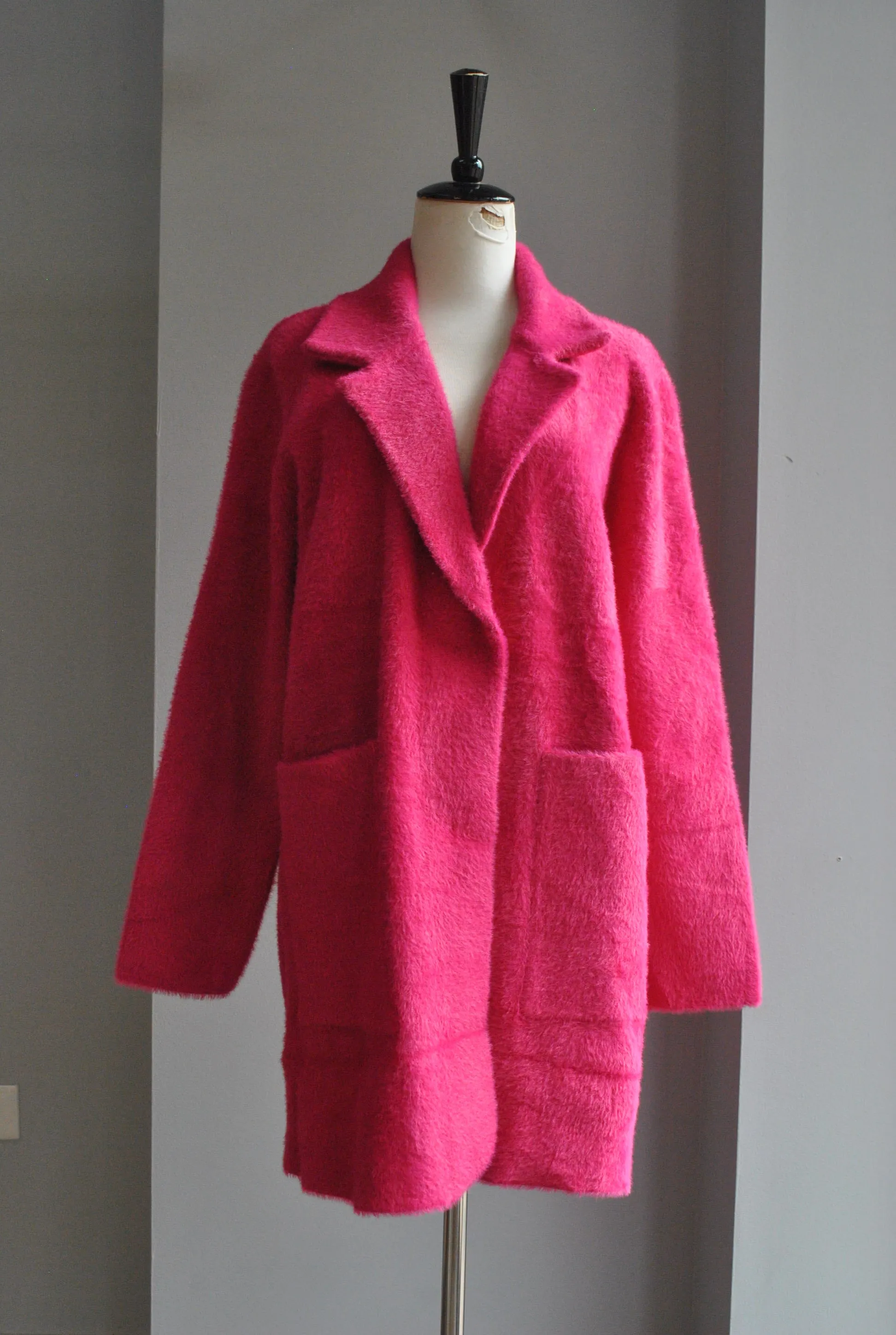 FUCHSIA SIMPLE ALPAKA COAT