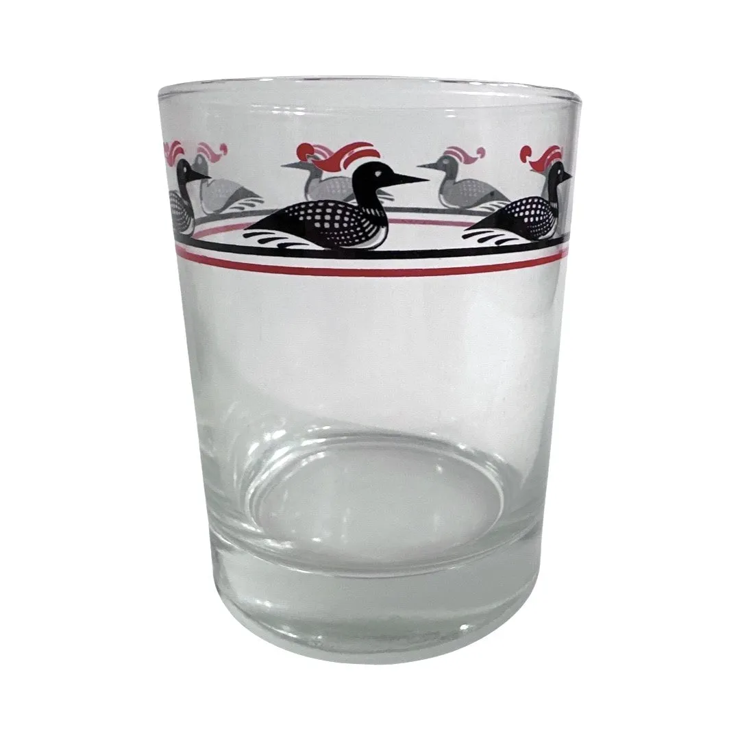 Georges Briard Mid-Century Loon Double Old Fashion Glasses (Set of 4)
