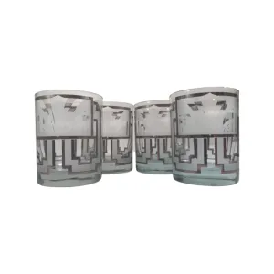 Georges Briard Signed Art Deco Double Old Fashion Glasses (Set of 4)