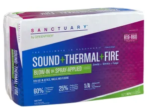 Greenfiber Sanctuary Series INSSANC Blow-In or Spray-Applied Insulation, 48.8 sq-ft Coverage Area, R19 R-Value :EA: QUANTITY: 48