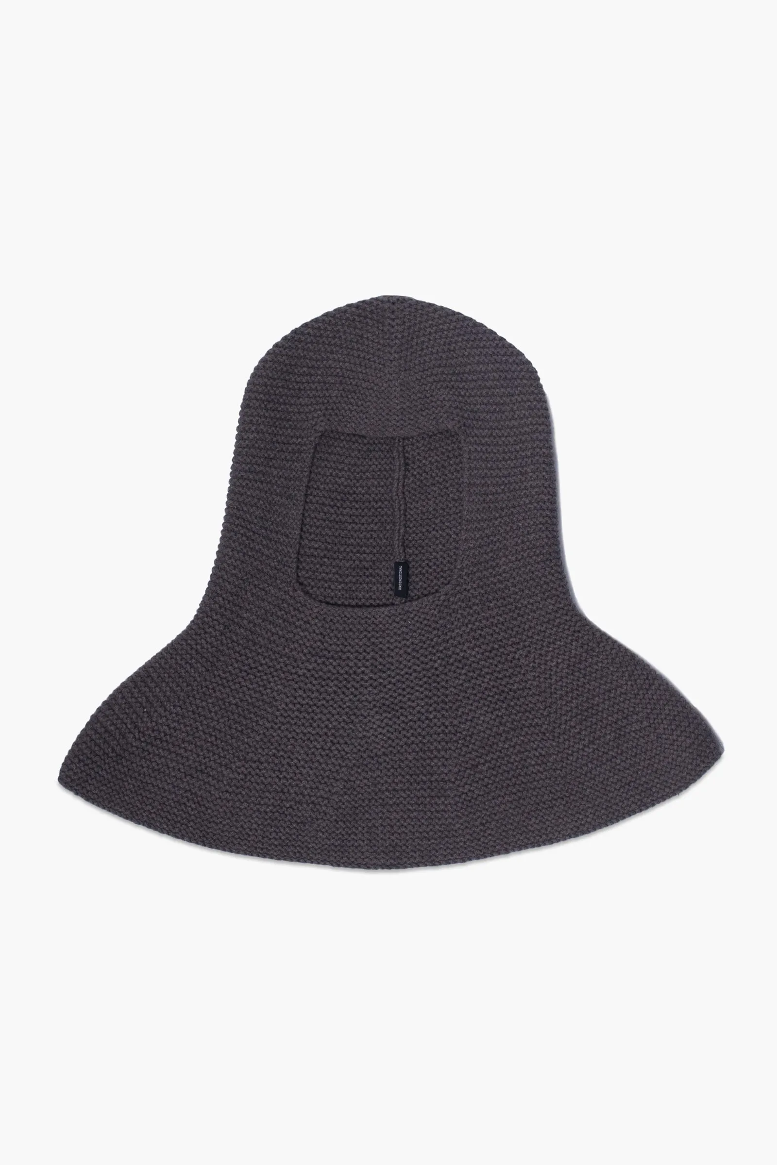 Grey Knitted Shoulder-Draped Balaclava