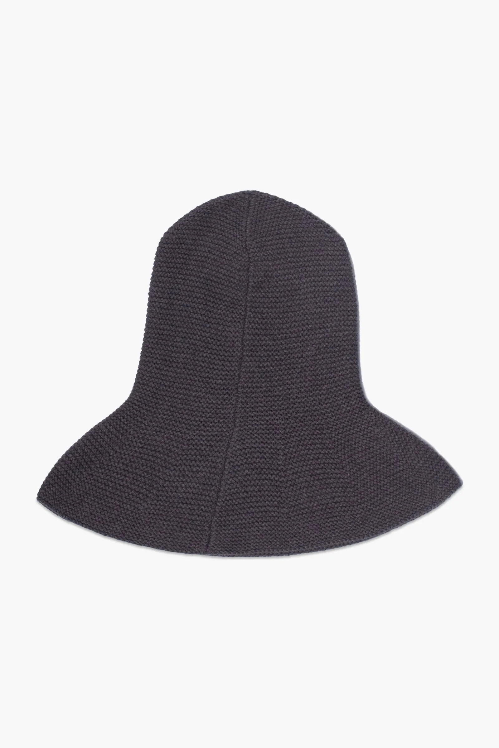 Grey Knitted Shoulder-Draped Balaclava
