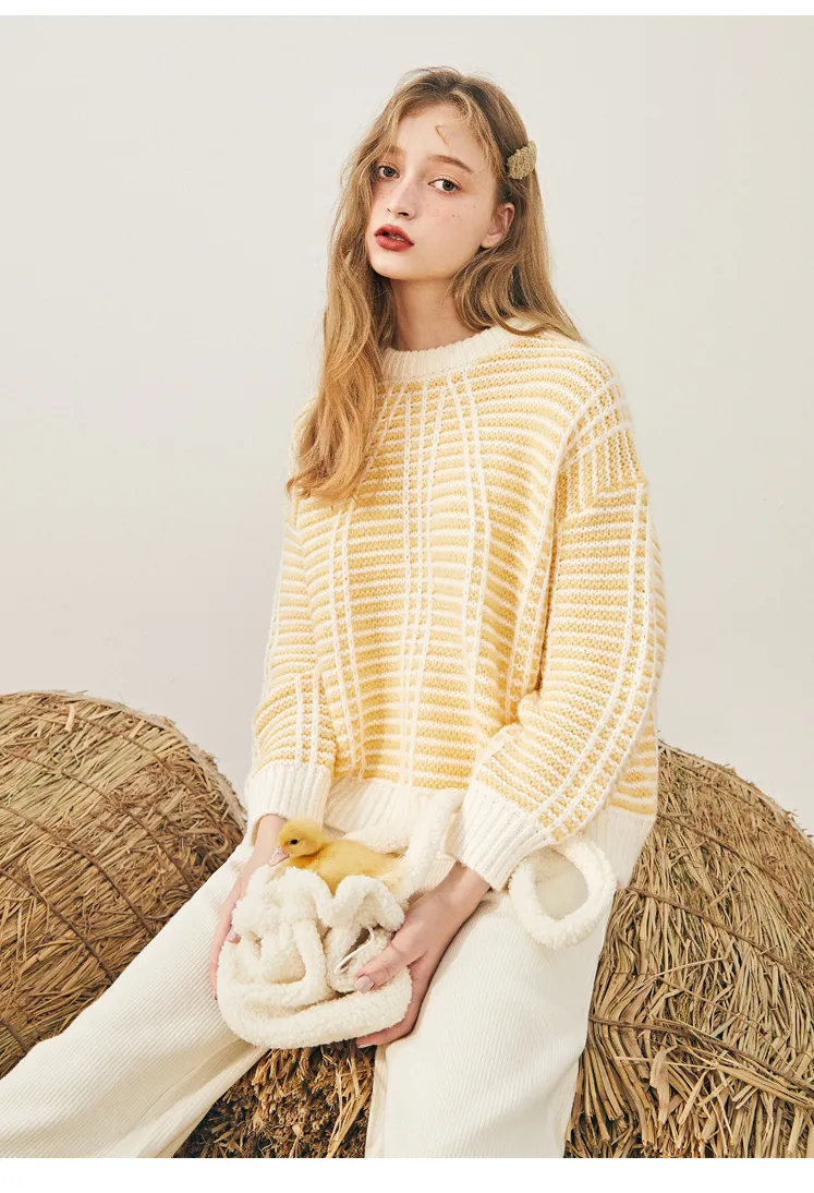 LEDDIN DESIGN STRIPED LIGHT WEIGHT JUMPER