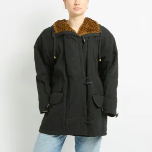 Leopard Lined Duffle Coat - UK 14