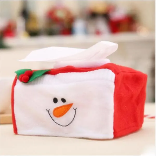 Lovely Durable Christmas Decorations Christmas Applique Rectangle Tissue Box Cover