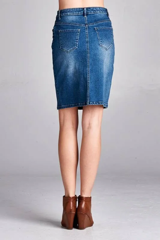 PENCIL DENIM SKIRT