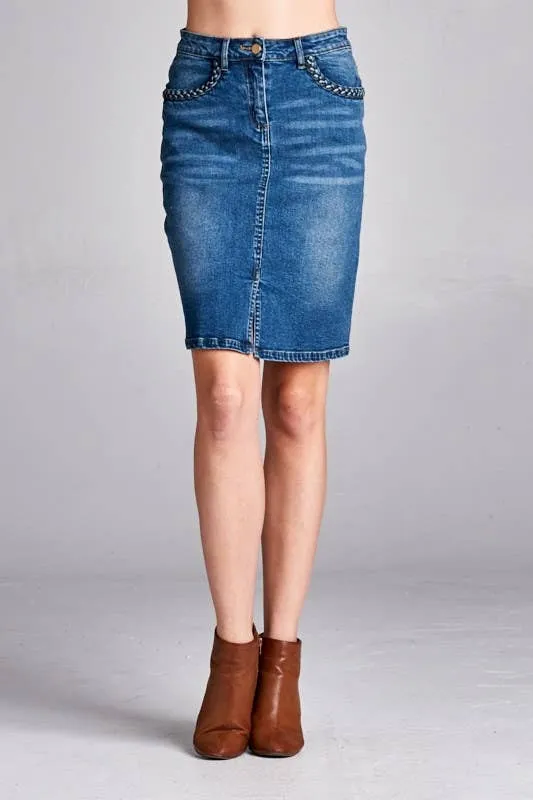 PENCIL DENIM SKIRT