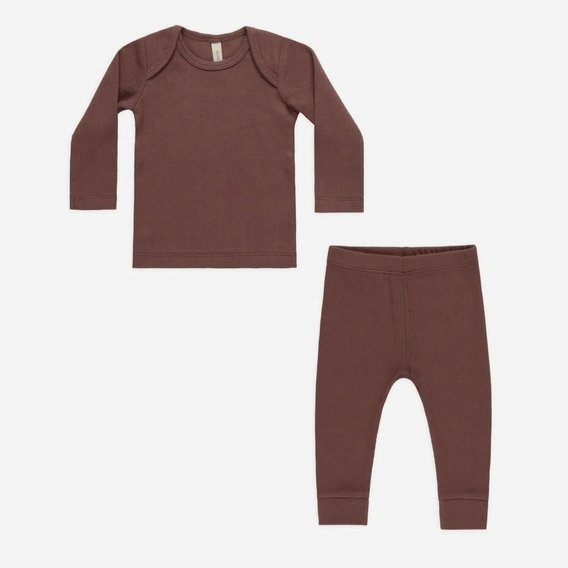 Quincy Mae - Organic Ribbed Tee   Leggings Set - Plum