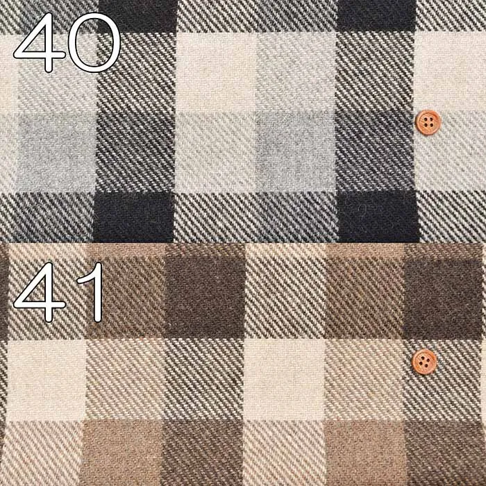 Recycled Wool Tweed Fabric - Check Pattern