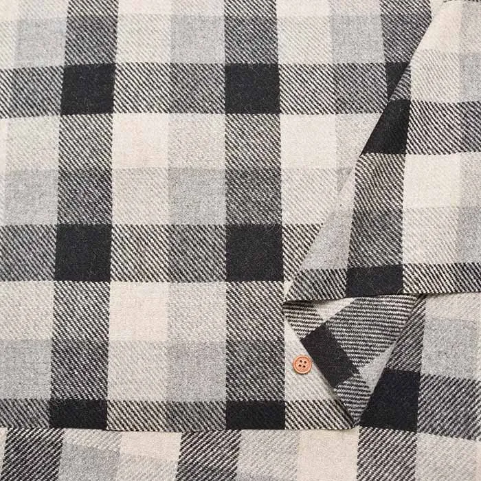 Recycled Wool Tweed Fabric - Check Pattern