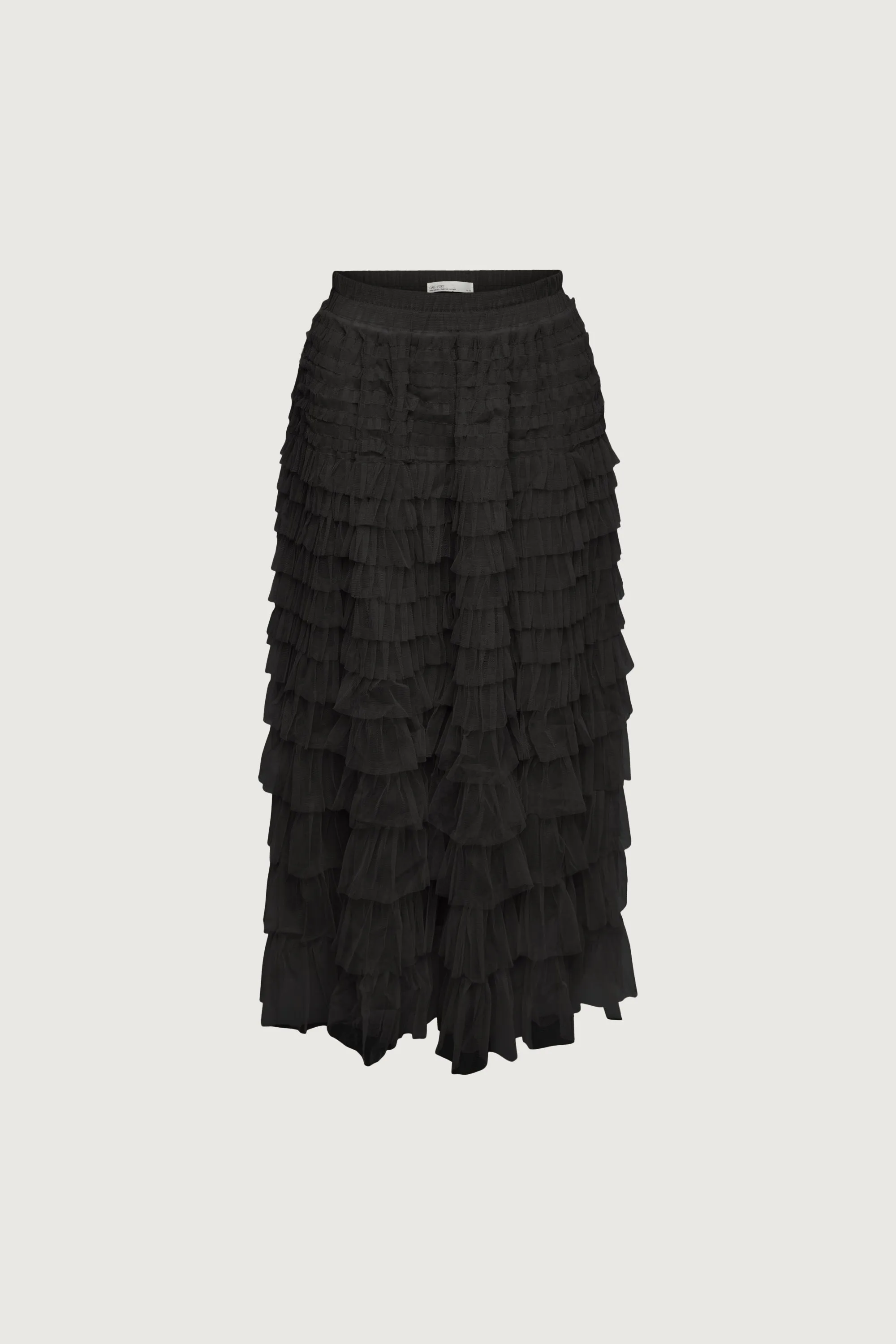 SHEER TIERED MAXI SKIRT