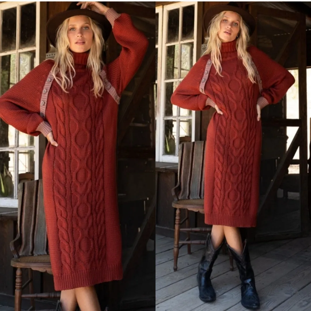 Split Back Sweater Dress