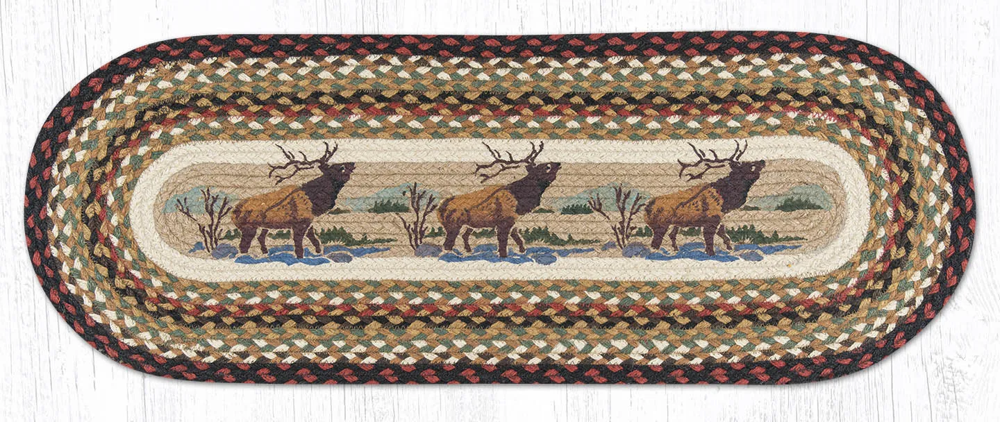 TR-319 Winter Elk Oval Table Runner