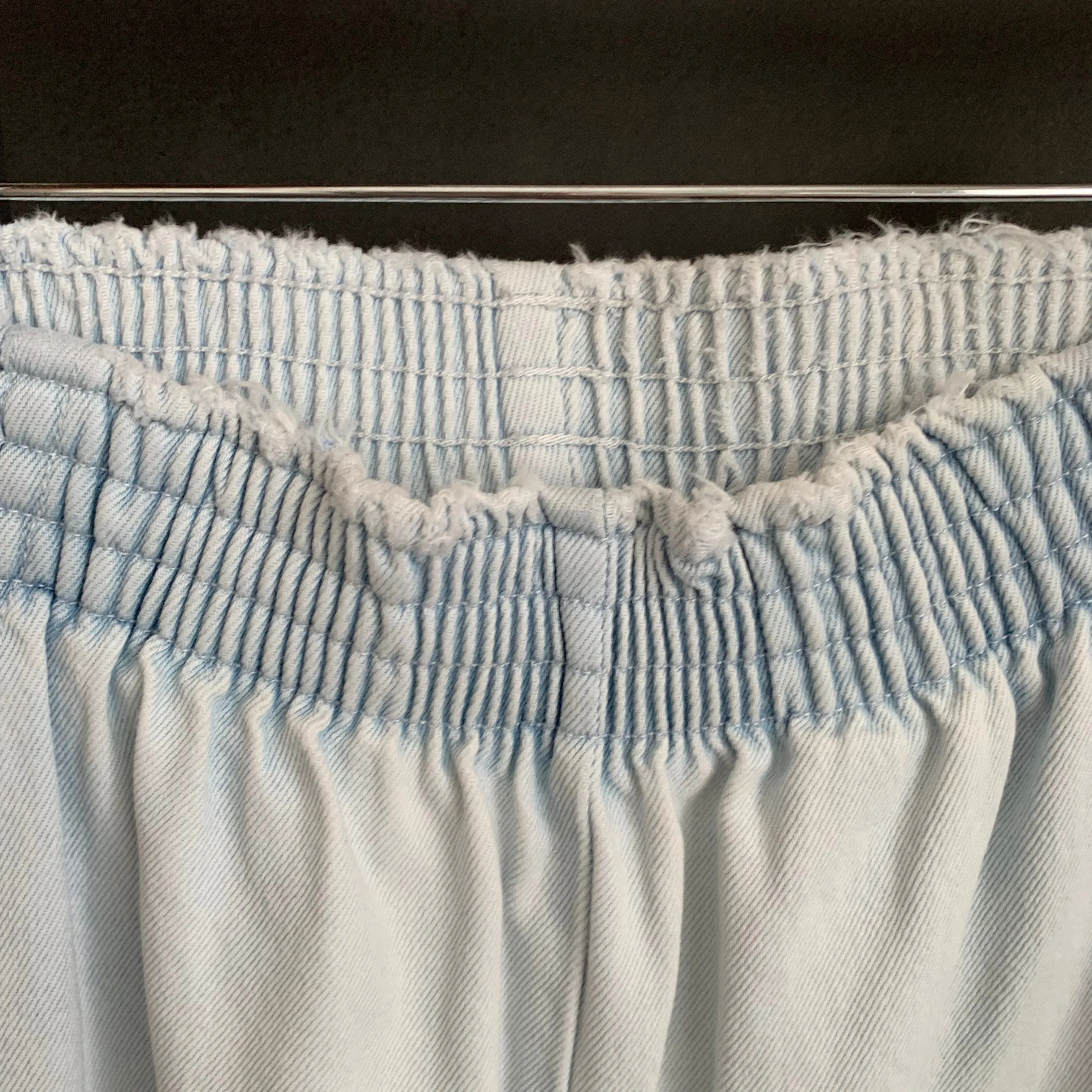 Vintage 80s Denim Republic Pull On Light Wash Denim Pants 8 Made in the USA