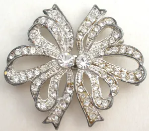 Vintage Clear Rhinestone Cloak Clasp Buckle