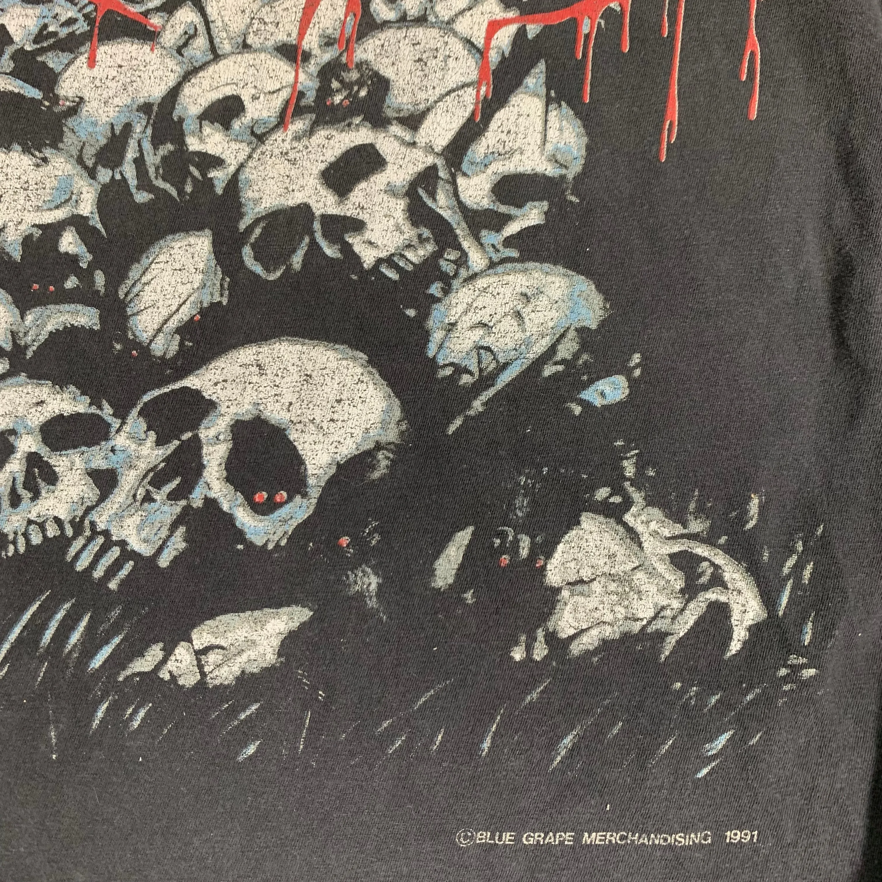 Vintage Obituary "Skull Pile" Cause Of Death Longsleeve Shirt