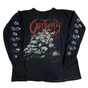 Vintage Obituary "Skull Pile" Cause Of Death Longsleeve Shirt