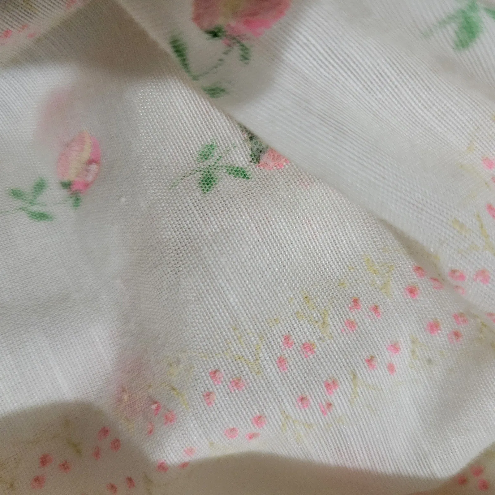 Vintage Vicky Vaughn Prairie Dress White Maxi Pastel Print High Collar Embroidered Long Gigot Puff Sleeves Size XXS