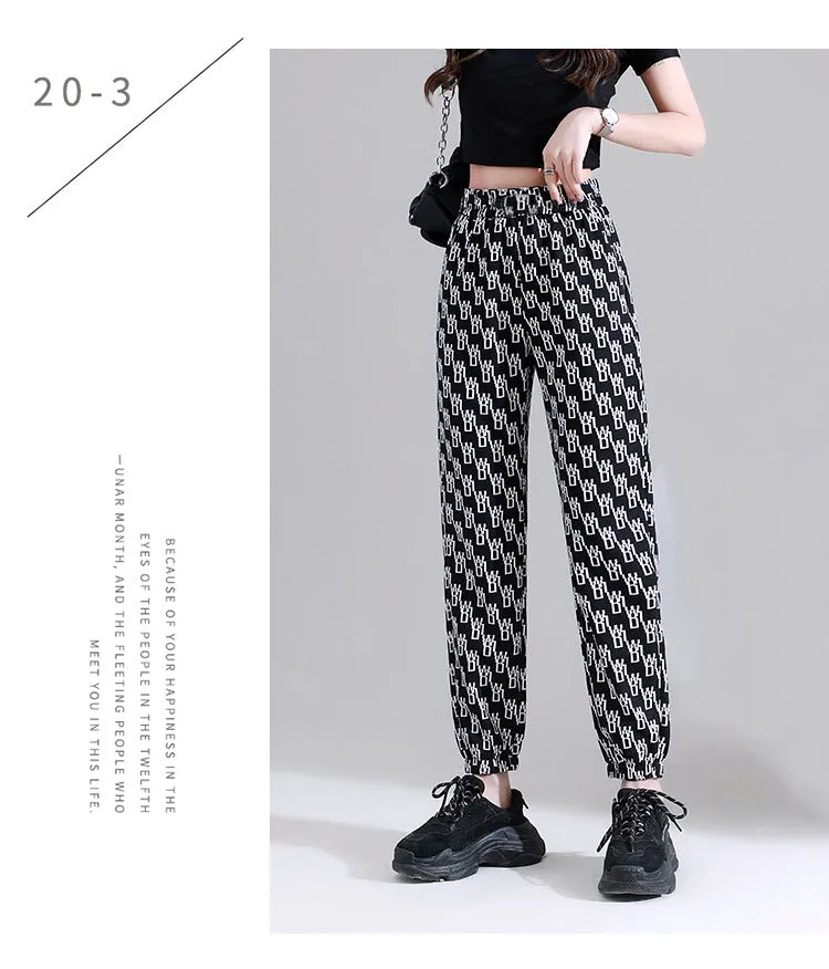 Wide Leg Pants Women Loose High Waist Drape Thin Ice Silk Casual Jogger Hong Kong Inner Pants