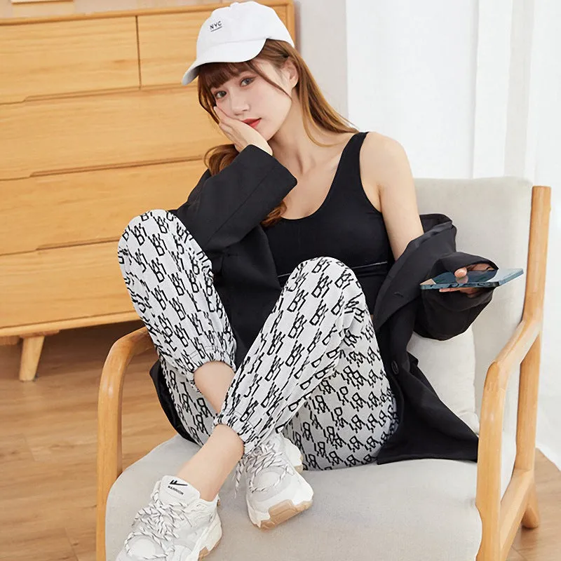 Wide Leg Pants Women Loose High Waist Drape Thin Ice Silk Casual Jogger Hong Kong Inner Pants