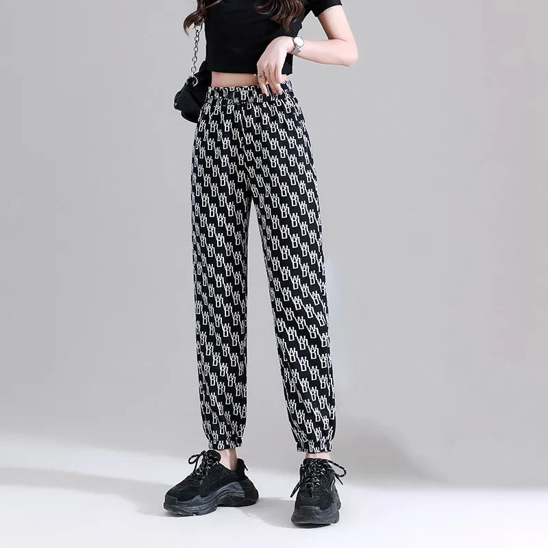 Wide Leg Pants Women Loose High Waist Drape Thin Ice Silk Casual Jogger Hong Kong Inner Pants