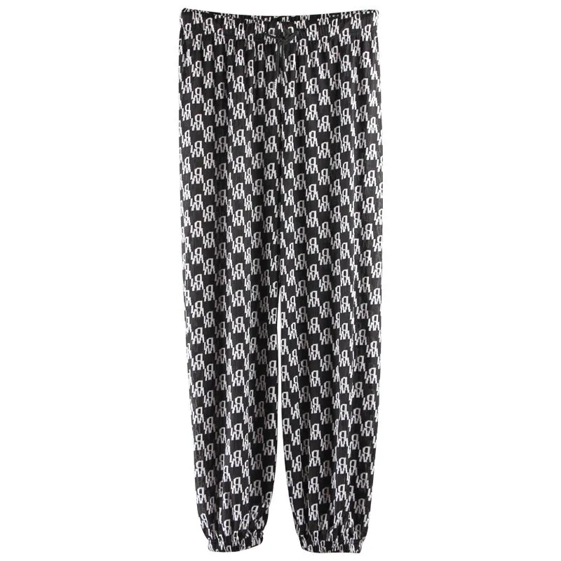 Wide Leg Pants Women Loose High Waist Drape Thin Ice Silk Casual Jogger Hong Kong Inner Pants
