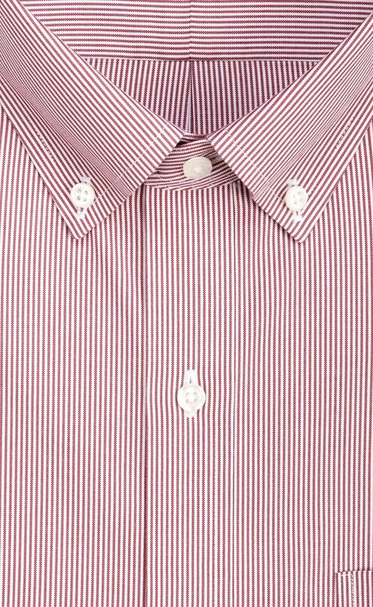 Wilkes and Riley Fine Line Button Down Non-Iron Pinpoint Oxford Dress Shirt Burgundy