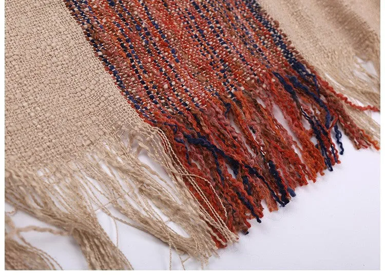 Winter Plaid Warm Acrylic Blanket Scarf