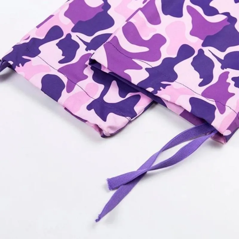 Women's Autumn Straight Loose High Waist Camouflage Pants