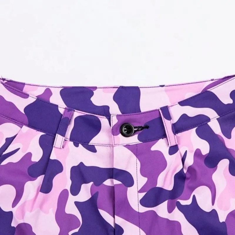 Women's Autumn Straight Loose High Waist Camouflage Pants