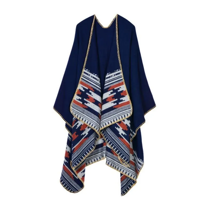 Women's Winter Thicken Cashmere Blanket Poncho