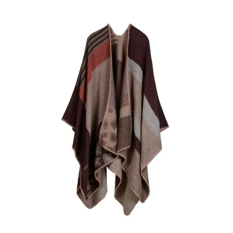 Women's Winter Thicken Cashmere Blanket Poncho