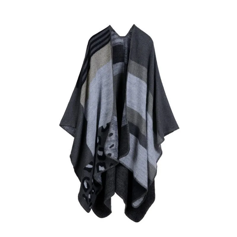 Women's Winter Thicken Cashmere Blanket Poncho