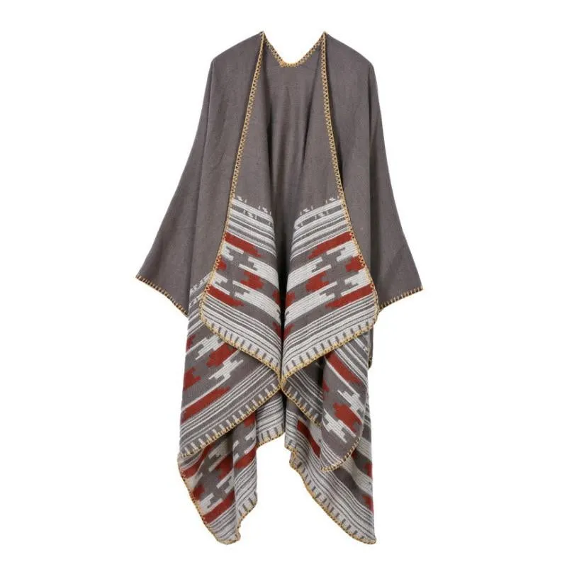 Women's Winter Thicken Cashmere Blanket Poncho